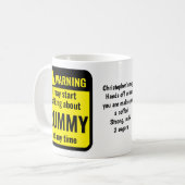 Lustige persönliche Rummy-Warnung Kaffeetasse (Vorderseite Links)