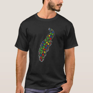 Lustige Pfau-Tiere Puzzle-Teile Autismus-Bewusstse T-Shirt