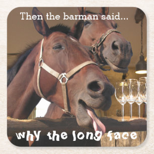 Lustige Pferde Rechteckiger Pappuntersetzer