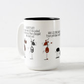 Lustige Pferde-u. Kuh-Cartoon-Tasse Zweifarbige Tasse (Vorderseite Links)