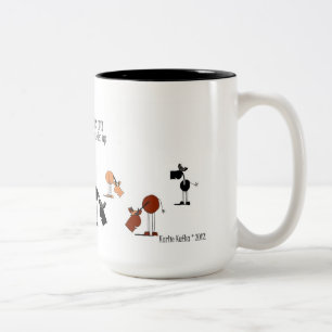 Lustige Pferde-u. Kuh-Cartoon-Tasse Zweifarbige Tasse