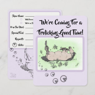 Lustige Pferdeliebhaber-Party - Whimsical Floral F RSVP Karte