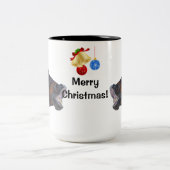 Lustige Pferdeweihnachtsreise-Tasse Zweifarbige Tasse (Mittel)