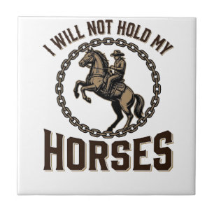 Lustige Pferdezitate Vintage Western Reitdesign_1 Fliese