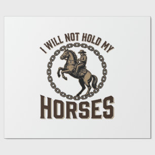 Lustige Pferdezitate Vintage Western Reitdesign_1 Geschenkpapier
