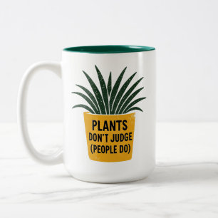 Lustige Pflanzen Urteilen Nicht Vintage Tintenstem Zweifarbige Tasse