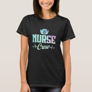 Lustige Pflege Krankenschwester Crew Herzschlag T-Shirt