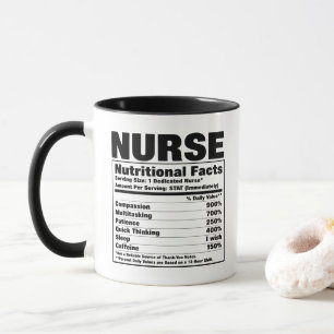 Lustige Pflegekraft Nährwertkennzeichnung Tasse