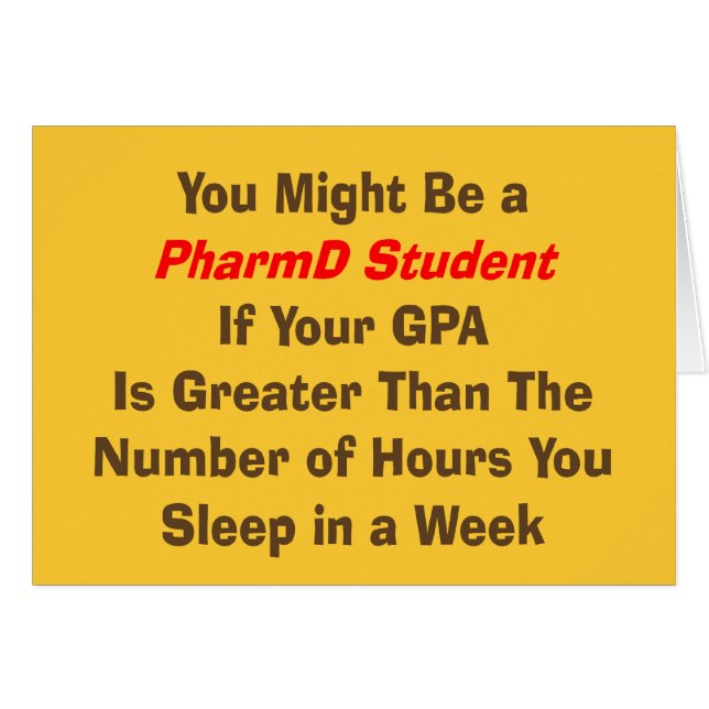 Lustige PharmD Studenten-Geschenke (Vorderseite (Horizontal))