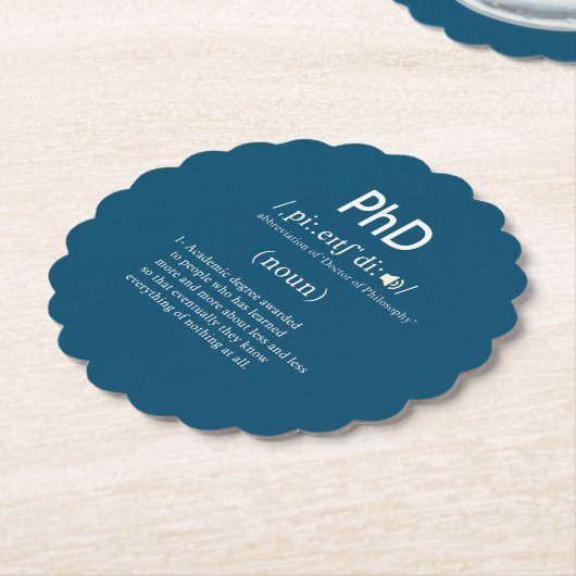 lustige Phd-Definition rund Untersetzer (angewinkelt)