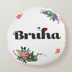 Lustige philippinische Bruha Boho-Rundkissen in Ro Rundes Kissen