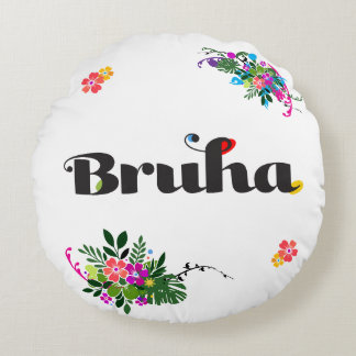 Lustige philippinische Bruha Boho-Rundkissen in Ro Rundes Kissen