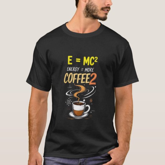 lustige Physik e mc2 Kaffee T-Shirt (Vorderseite)