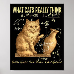 Lustige Physik-Wissenschaft-Humor Was Katzen wirkl Poster