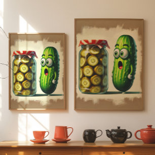 Lustige Pickle-Wandkunst Cartoonposter Dunkler Hum Poster