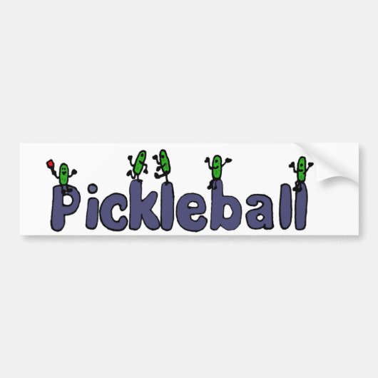 Lustige Pickleball Buchstaben mit Essiggurken Autoaufkleber (Vorne)