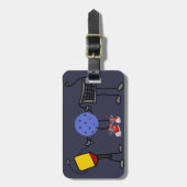Lustige Pickleball Cartoon-Charaktere Gepäckanhänger (Vorderseite vertikal)