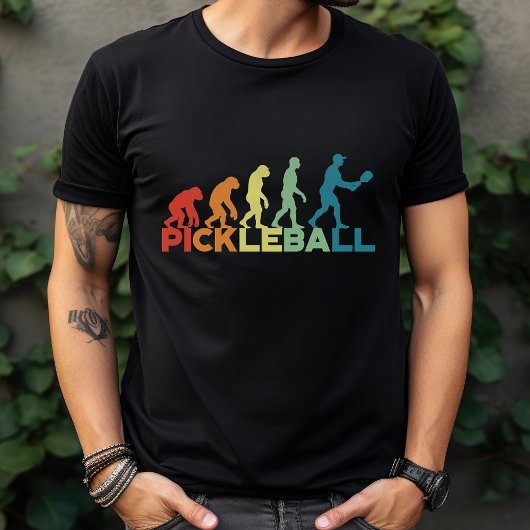 Lustige Pickleball-Evolution mit individuellem Nam T-Shirt