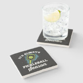 Lustige Pickleball-Geschenke Steinuntersetzer (Seitenansicht)