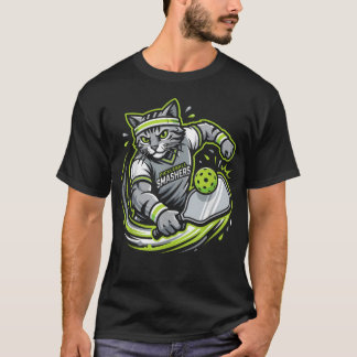 Lustige Pickleball-Katzenspieler-Paddle-Sportarten T-Shirt