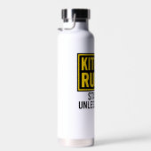 Lustige Pickleball-Küchenregeln Warnschild Trinkflasche (Rechts)