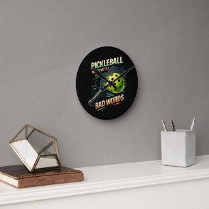 Lustige Pickleball Lässt Mich Schlechte Wörter Sag Runde Wanduhr