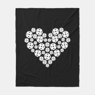 Lustige Pickleball-Liebesherzform Valentinstag Fleecedecke