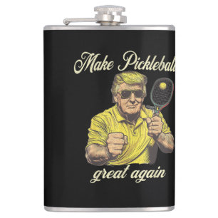Lustige Pickleball-Liebhaber Grafiken Pickle Ball Flachmann