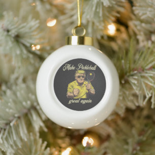 Lustige Pickleball-Liebhaber Grafiken Pickle Ball Keramik Kugel-Ornament