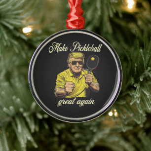 Lustige Pickleball-Liebhaber Grafiken Pickle Ball Ornament Aus Metall