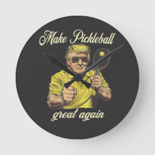 Lustige Pickleball-Liebhaber Grafiken Pickle Ball Runde Wanduhr