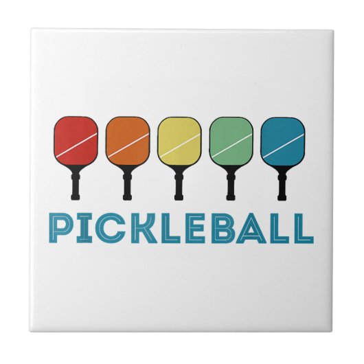 Lustige Pickleball Retro Vintage Fliese (Vorderseite)