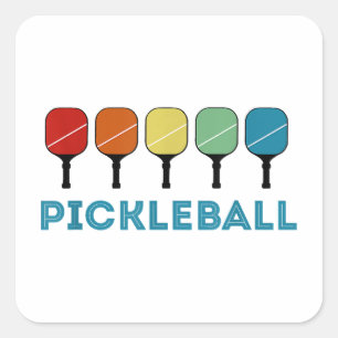 Lustige Pickleball Retro Vintage Quadratischer Aufkleber