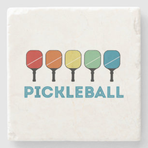 Lustige Pickleball Retro Vintage Steinuntersetzer