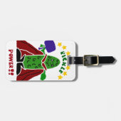 Lustige Pickleball Superheld-Essiggurke Gepäckanhänger (Vorderseite horizontal)