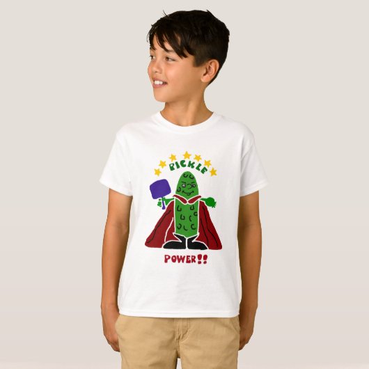 Lustige Pickleball Superheld-Essiggurke T-Shirt (Vorne ganz)