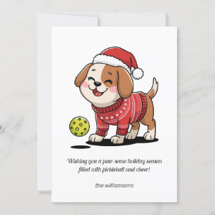 Lustige Pickleball-Weihnachts-Hund Ihr benutzerdef Feiertagskarte