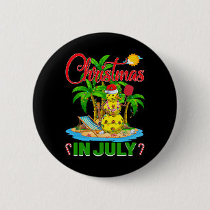 Lustige Pickleball Weihnachtsmannmütze Hawaiianisc Button