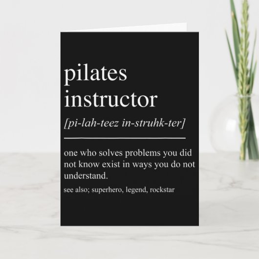 Lustige Pilates-Instructor Definition Pilates-Lehr Karte (Vorderseite)