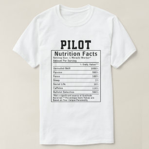 Lustige Piloten-Ernährungsfakten Airline-Kapitän-G T-Shirt