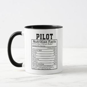 Lustige Piloten-Ernährungsfakten Airline-Kapitän-G Tasse