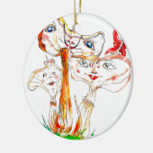 Lustige Pilze Keramikornament (Links)