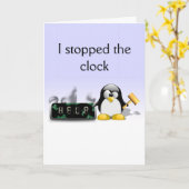 Lustige Pinguin-Mutter-Tageskarte Karte (Gelbe Blume)