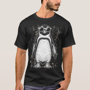 Lustige Pinguin-Sonnenbrille Retro Vintage T-Shirt