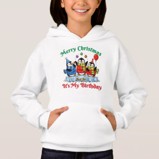 Lustige Pinguine, Frohe Weihnachten Geburtstag Hoodie