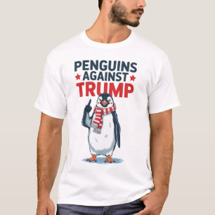 Lustige Pinguine gegen Trump-Shirt Widerstands-Pin T-Shirt