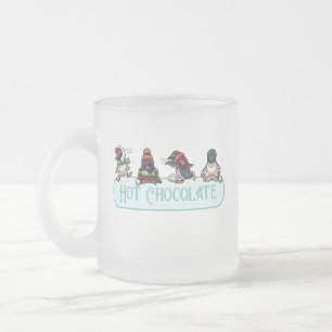Lustige Pinguine Heiße Schokolade Schneeballschlac Mattglastasse