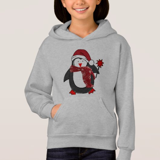 lustige Pinguine kalte Weihnachtskinder Hoodie (Vorderseite)