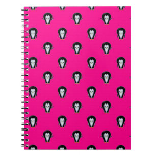 Lustige Pinguine über Hot-Pink-Muster Notizblock