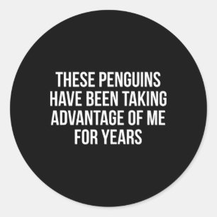 Lustige Pinguine Zölle Politische Satire Humor Ant Runder Aufkleber